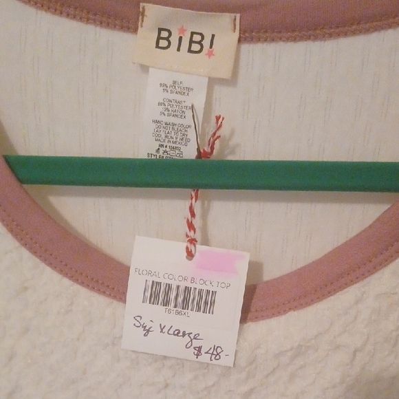 BiBi Cream and Pink Floral Sweatshirt - Picture 2 of 4